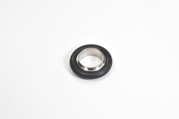 DN 16 ISO-KF, Zentrierring mit O-Ring, Edelstahl, schwarz