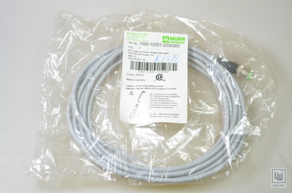 MURR 7000-12001-2230300, Rundsteckverbinder Sensor-Aktor-Kabel – NEU