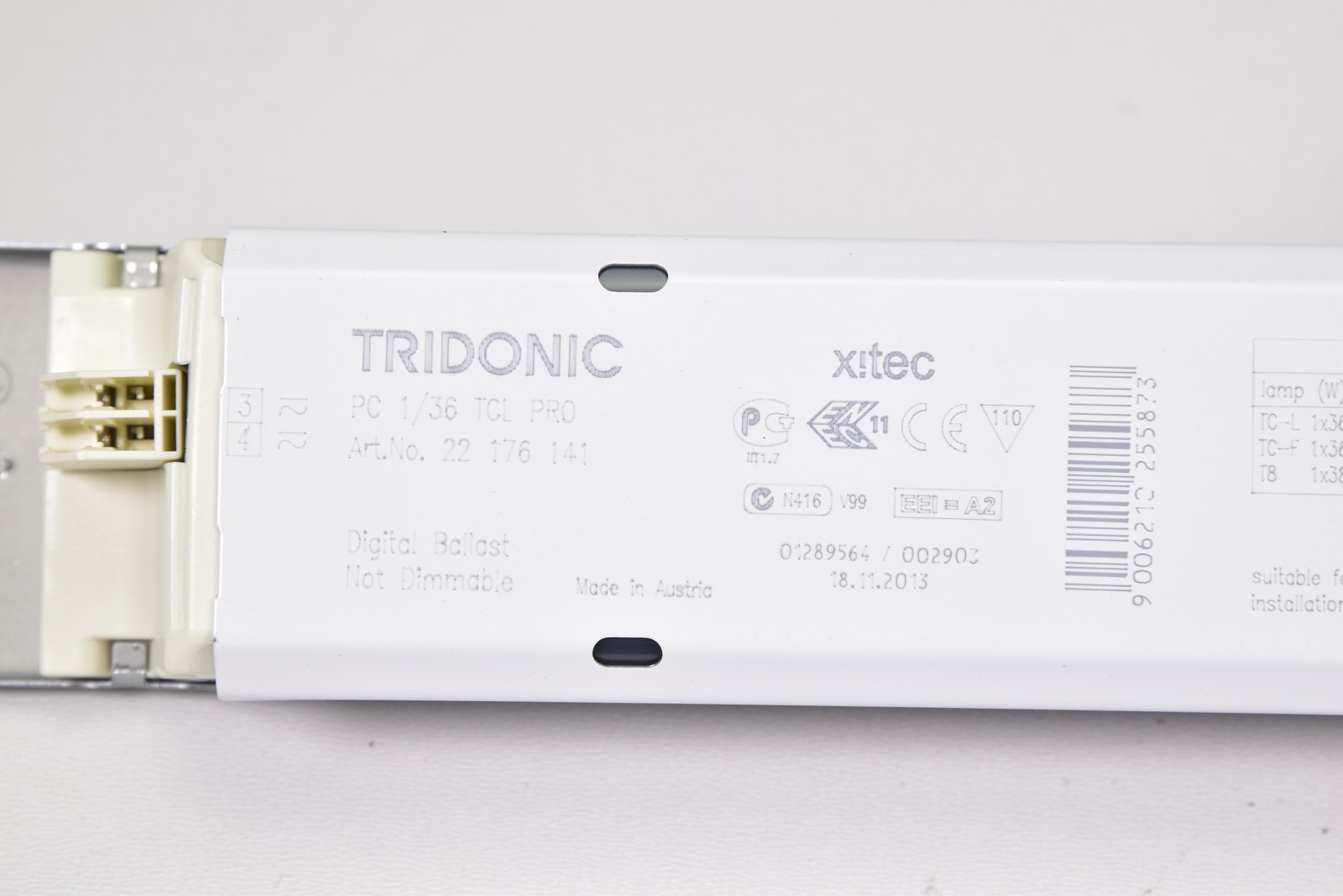 TRIDONIC 22 176 141 NEU Elektronisches Vorschaltgerät PC 1//36 TCL PRO