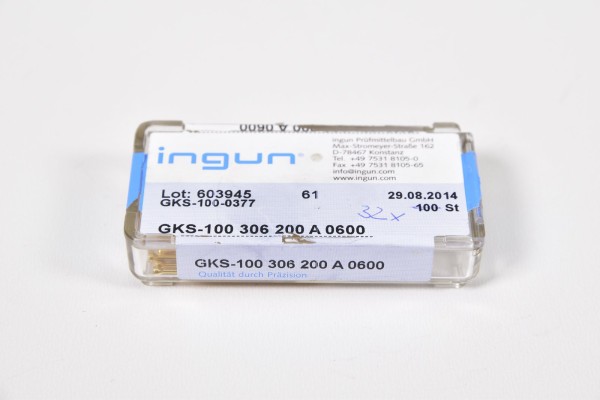 INGUN GKS-100 306 200 A 0600, GKS-100-0377, Kontaktstift (1PE=30Stk) - NEUWERTIG
