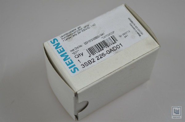 Siemens, 3SB2 226-0AD01, Leuchtdrucktaster gelb / illuminated push button yellow - Neu / New