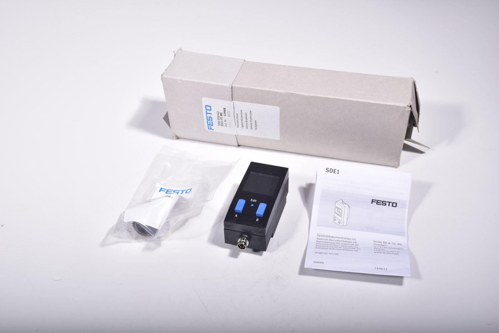 Festo Pressure Sensor Type sde1-d10-g2-r14-l-p1-m12/534157 