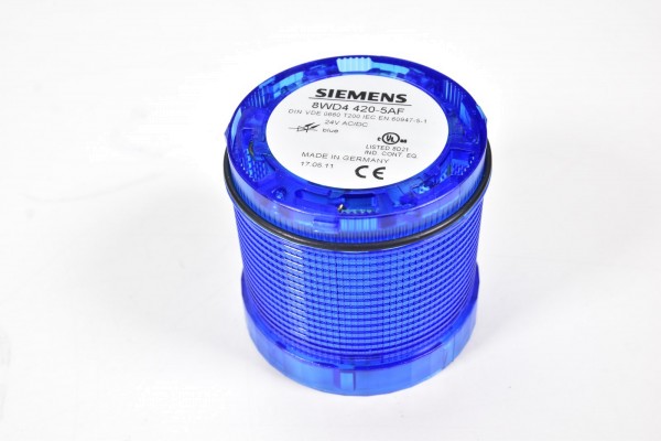Meldeleuchte Siemens Signalampel mit Fuß blau 8WD4200-1AF neu unbenutzt BA15d 5W 