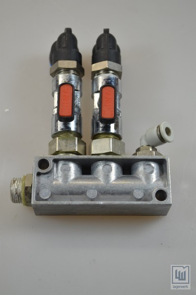 FESTO FR-4-3/8-B, Verteilerblock + 2 Ventile / manifold + 2 valves