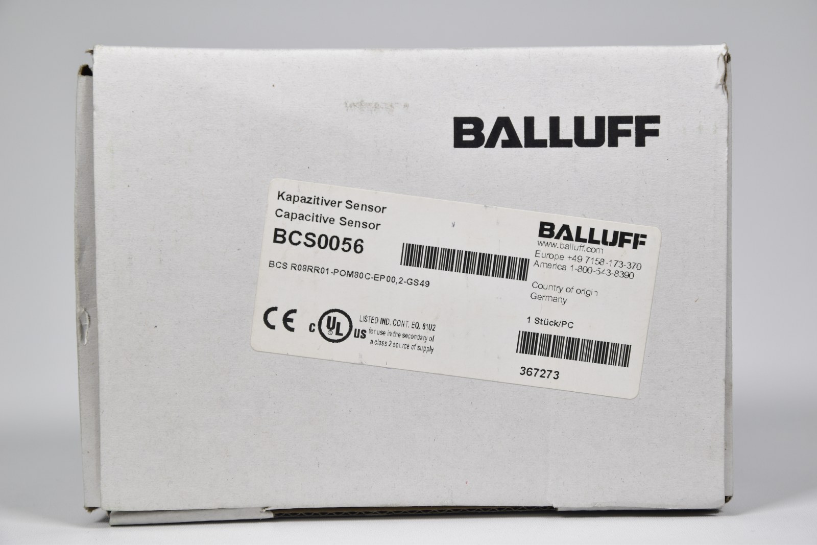 BCS Balluff BCS0056 Vous Sensorik Bcs R08RR01-POM80C-EP00 Capacitif Capteur Neuf 