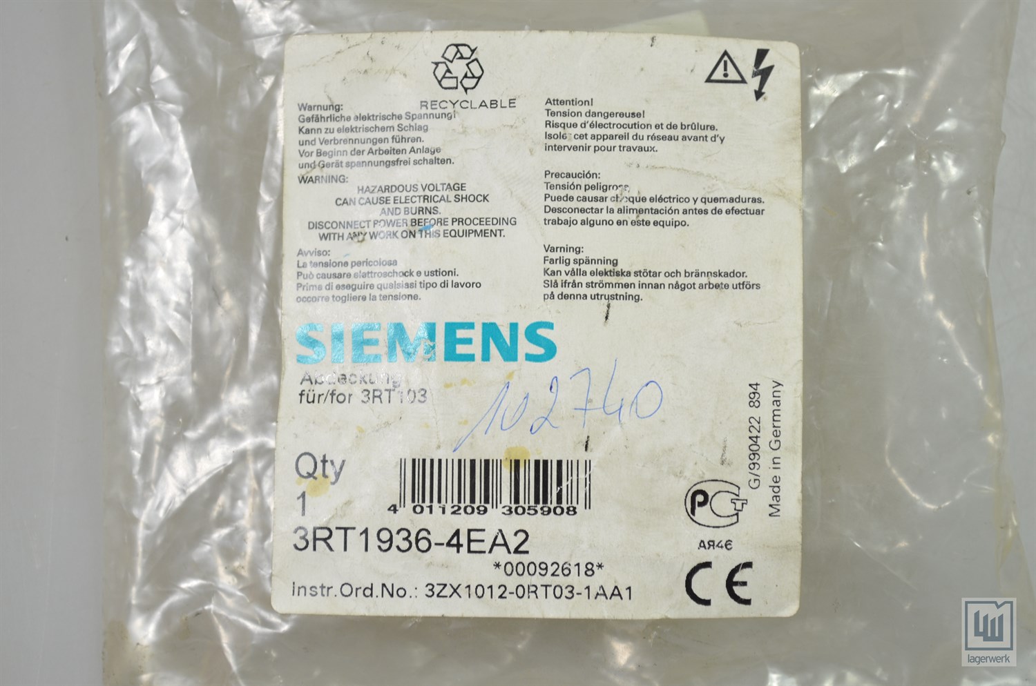 Siemens 3rt1936-4ea2 Siemens Clamp Cover New OVP 
